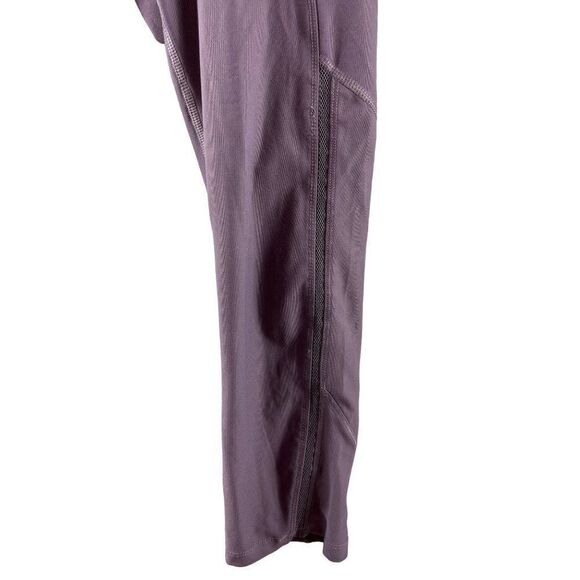 Apana Mesh Mid-Rise Cropped Leggings Size Small Purple Stretch Athletic Yoga - Picture 3 of 10